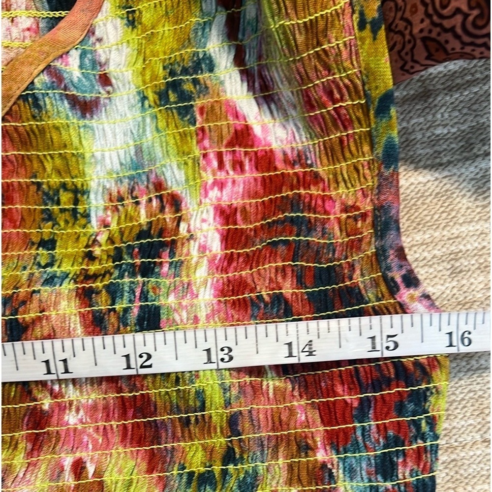 True Destinations One Shoulder Smocked Tropical Tassel Dress Boho Resort, Size M - Picture 11 of 13